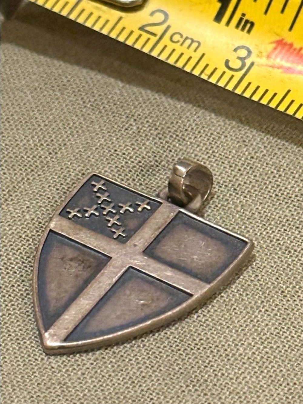 James Avery Blackened Silver Shield Cross Pendant